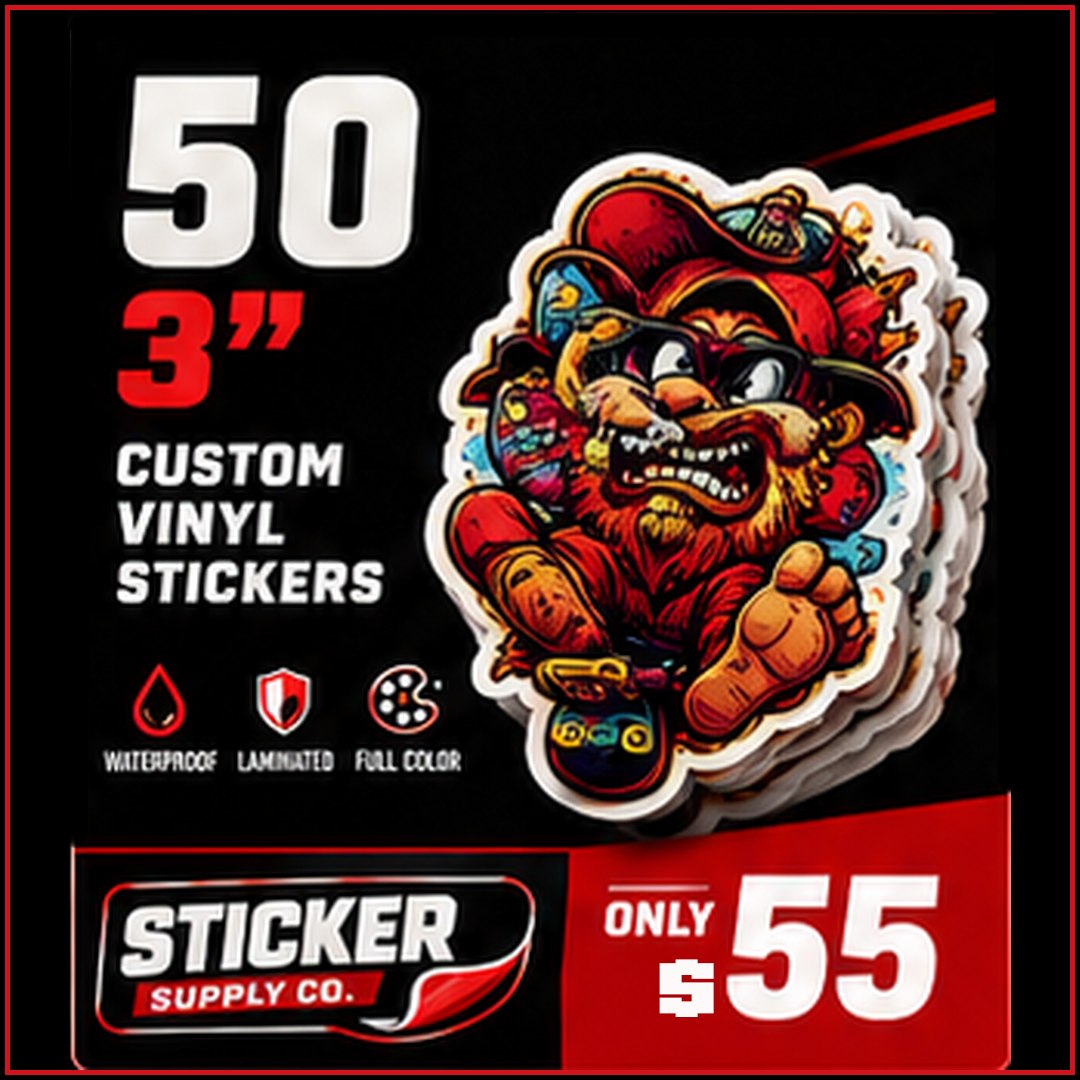 50 Custom 3-Inch Vinyl Stickers