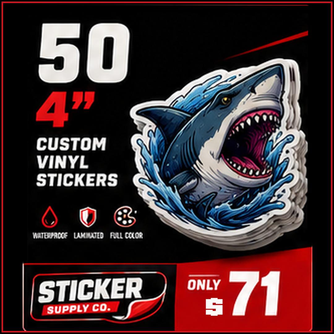 50 Custom 4-Inch Vinyl Stickers
