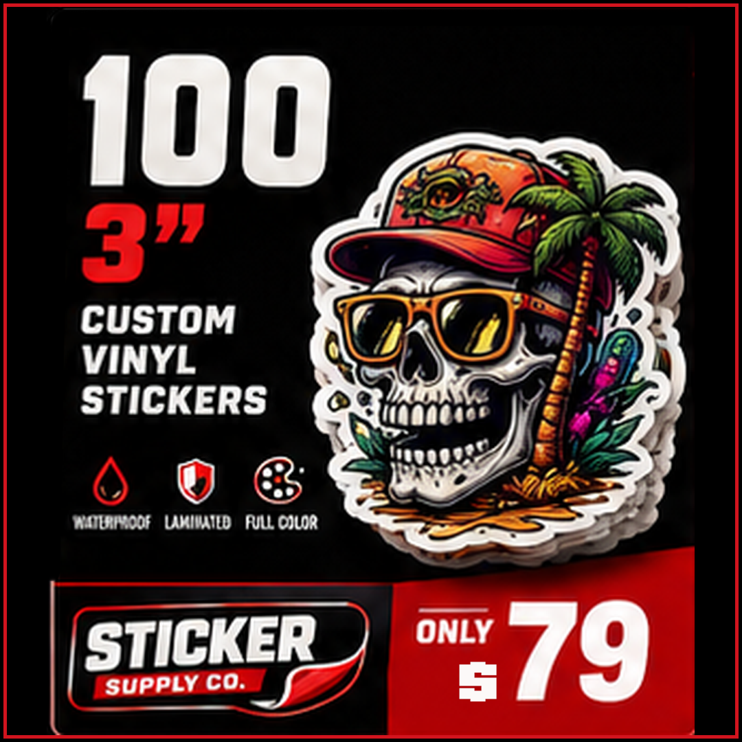 100 Custom 3-Inch Vinyl Stickers