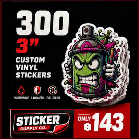 300 Custom 3-Inch Vinyl Stickers
