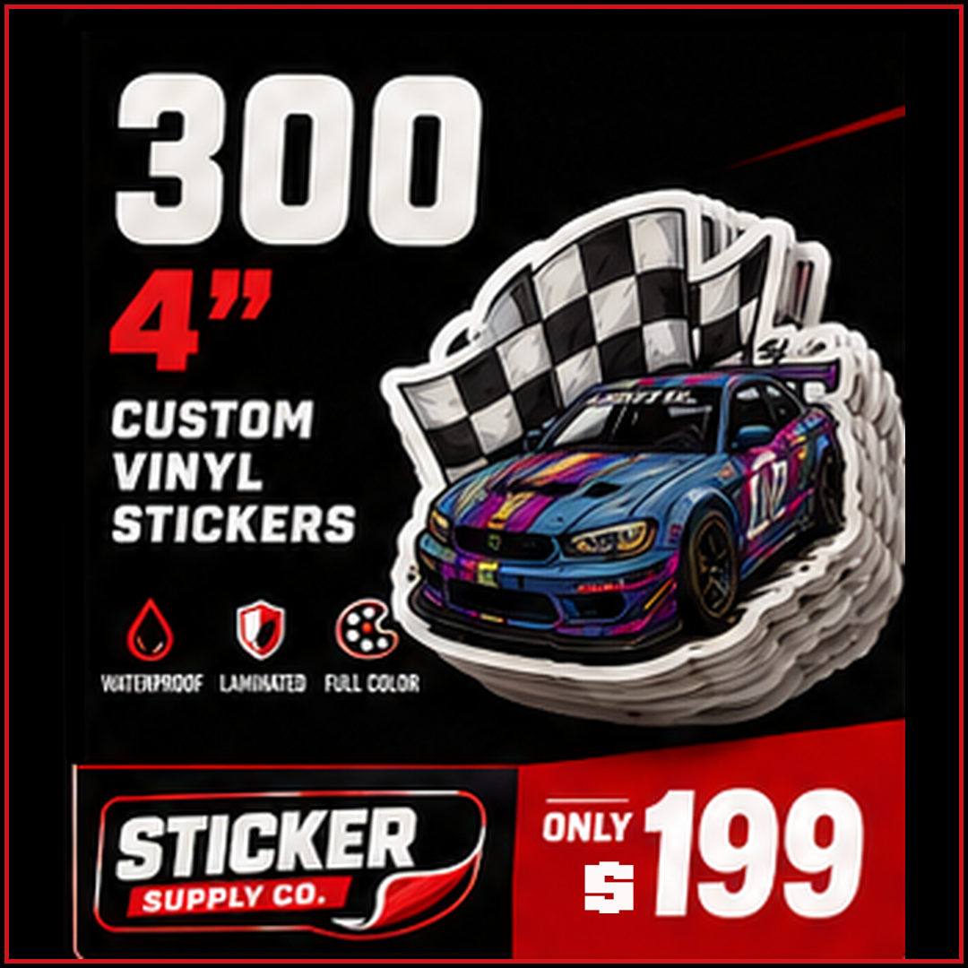 300 Custom 4-Inch Vinyl Stickers